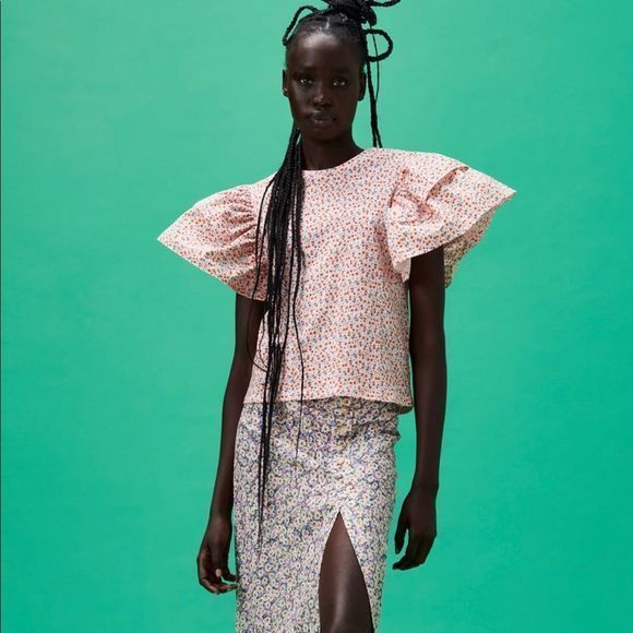 ZARA contrasting floral top 0085/128 - Picture 6 of 7